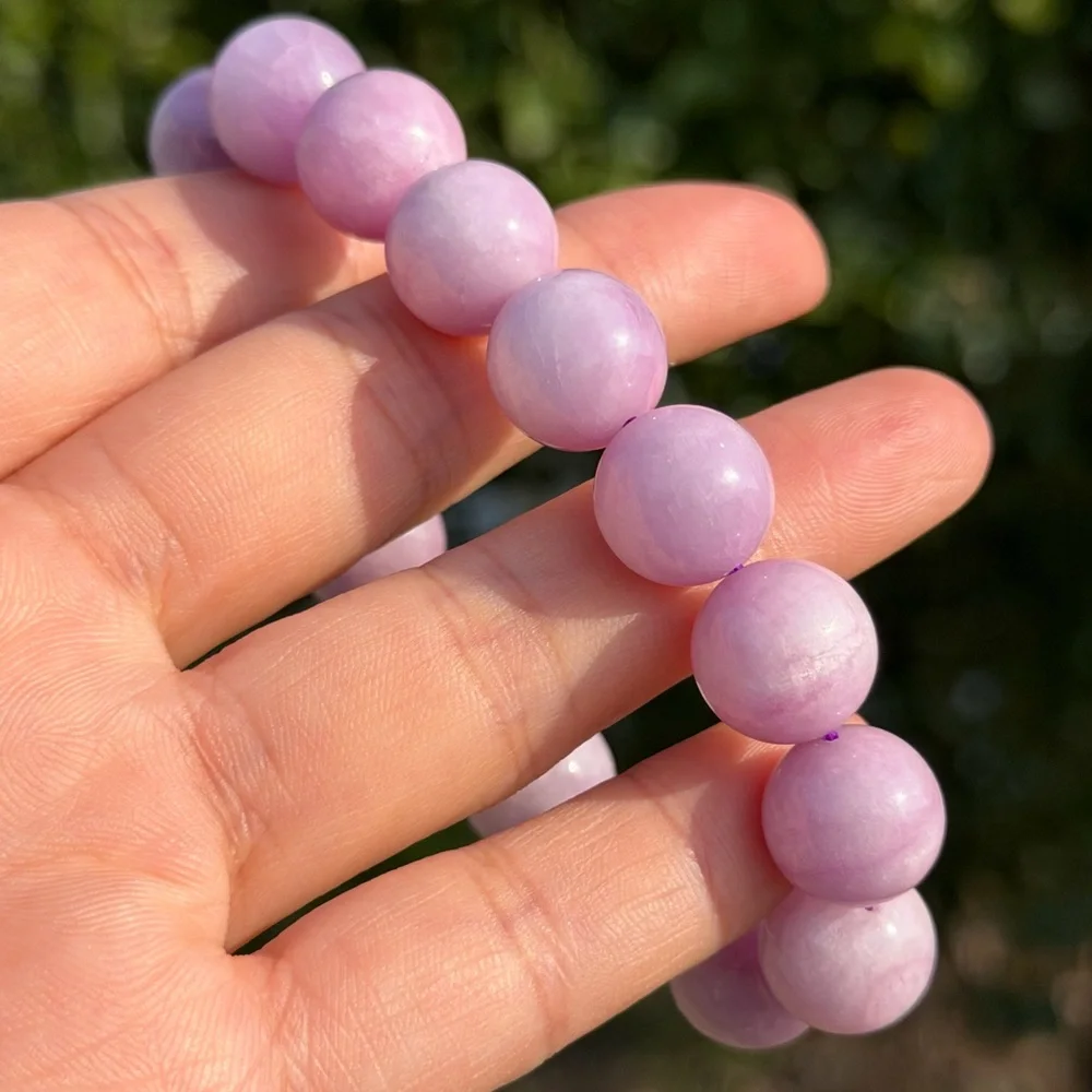 13mm stretchable purple Kunzite‎ bracelet 1170
